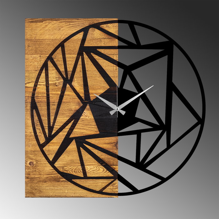 Wallity Reloj de pared decorativo de madera Nogal y Negro Wallity Reloj de pared decorativo de madera Nogal y Negro